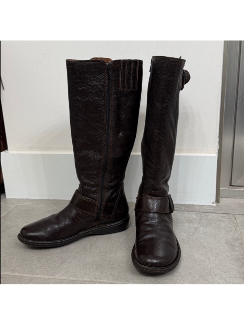 BOC Born Concept Leather Tall Riding Boots Sz 6.5 Brown Equestrian Comfy
